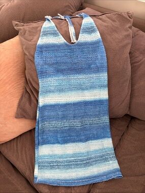 SHEIN Blue Ombre Knit Swim Coverup